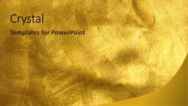  Presentation with golden - Audience pleasing PPT theme consisting of beautiful fine brushed golden texture backdrop and a gold colored foreground