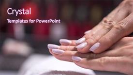  Presentation with beauty salon - Slide set consisting of beautiful fingers with french manicure background and a wine colored foreground