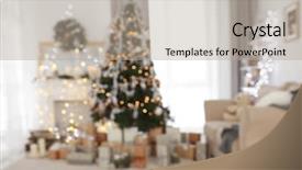  Presentation with fir tree - Beautiful slide set featuring beautiful fir tree in decorated backdrop and a mint green colored foreground