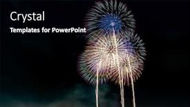 Presentation with firework - Theme with beautiful firework in summer festival background and a black colored foreground
