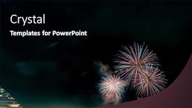  Presentation with firework - Beautiful PPT theme featuring beautiful firework in summer festival backdrop and a black colored foreground