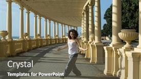  Presentation with flexible - Amazing presentation having beautiful-flexible-multicultural-woman-dancing backdrop and a gray colored foreground