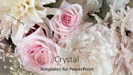  Presentation with rose flower - Cool new PPT theme with beautiful-flower-bouquet-with-pink backdrop and a soft green colored foreground