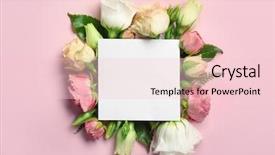  Presentation with beautiful floral border flower design - PPT layouts with beautiful flowers and green leaves background and a lemonade colored foreground