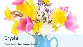  Presentation with flowers vase - Presentation design consisting of beautiful flowers in vase isolated background and a arctic colored foreground