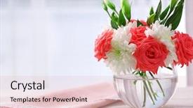  Presentation with flowers vase - Amazing theme having beautiful flowers in vase backdrop and a lemonade colored foreground