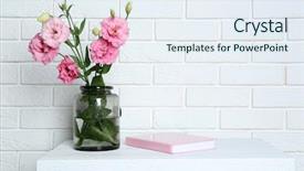  Presentation with brick wall - Beautiful slide set featuring beautiful flowers in vase backdrop and a sky blue colored foreground