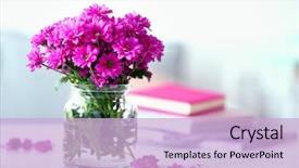  Presentation with beautiful flowers border floral design - Amazing slide set having beautiful flowers in vase backdrop and a lavender colored foreground