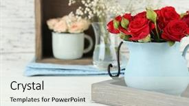  Presentation with flowers - Audience pleasing theme consisting of beautiful-flowers-in-vases backdrop and a  colored foreground