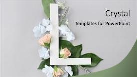 Presentation with letter - PPT layouts with beautiful flowers on color background background and a  colored foreground
