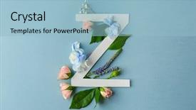  Presentation with letter - Slides enhanced with beautiful flowers on color background background and a  colored foreground