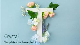  Presentation with flower beautiful lilac border - PPT theme consisting of beautiful flowers on color background background and a light blue colored foreground