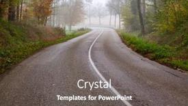  Presentation with foggy forest - PPT theme consisting of beautiful-foggy-forest-in-autumn background and a gray colored foreground