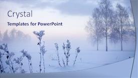  Presentation with winter wonderland - PPT layouts consisting of beautiful-foggy-sunset-in-winter background and a sky blue colored foreground