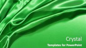  Presentation with silk - Colorful PPT layouts enhanced with beautiful-folded-green-silk-background backdrop and a shamrock green colored foreground