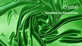 Presentation with silk - PPT layouts featuring beautiful folded green silk background background and a forest green colored foreground