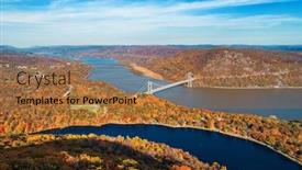  Presentation with fall foliage - Slide deck having beautiful-foliage-in-fall-aerial background and a coral colored foreground