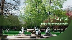  Presentation with renaissance - Slide deck consisting of beautiful fountain with sculptures background and a tawny brown colored foreground