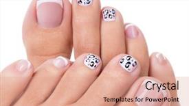  Presentation with nails manicure - Presentation theme consisting of french manicure and art design background and a coral colored foreground