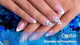  Presentation with nails manicure - Slide set consisting of french manicure and art design background and a teal colored foreground