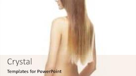  Presentation with beautiful fresh leaves water drops - Theme consisting of beautiful-fresh-and-healthy-girl background and a coral colored foreground