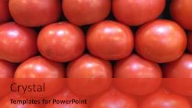  Presentation with produce stand - PPT layouts with beautiful-fresh-tomatoes-arranged background and a red colored foreground