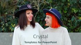  Presentation with winter forest - Beautiful PPT theme featuring beautiful friends in the forest in a winter day backdrop and a sky blue colored foreground