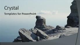  Presentation with frozen - Cool new PPT theme with beautiful frozen rock in crimean mountain backdrop and a lemonade colored foreground