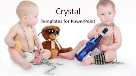  Presentation with babies - Slides consisting of beautiful fun babies shot in studio isolated on white background and a sky blue colored foreground