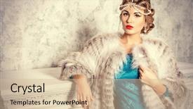  Presentation with luxury lifestyle - PPT theme consisting of beautiful furs luxury rich lifestyle background and a soft green colored foreground