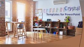  Presentation with corner - Colorful slide deck enhanced with beautiful-games-corner-and-desk backdrop and a lemonade colored foreground