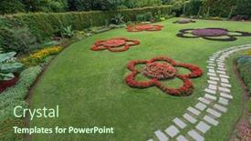  Presentation with terra - Beautiful theme featuring beautiful-garden-at-terra-nostra backdrop and a tawny brown colored foreground