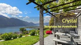  Presentation with villa - Theme enhanced with beautiful garden with pergola background and a  colored foreground