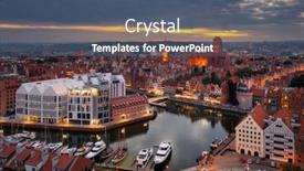 Presentation with dusk - Slide deck consisting of beautiful-gdansk-over-the-motlawa background and a  colored foreground