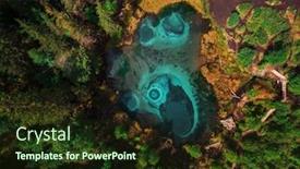  Presentation with blue - Audience pleasing PPT layouts consisting of beautiful-geyser-blue-silver-lake backdrop and a tawny brown colored foreground