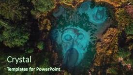  Presentation with stars blue silver - PPT theme with beautiful-geyser-blue-silver-lake background and a tawny brown colored foreground