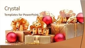 Presentation with black and gold christmas - Cool new theme with beautiful gifts in gold packaging backdrop and a cream colored foreground