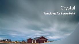  Presentation with village - Audience pleasing PPT layouts consisting of beautiful-gimsoy-village-in-lofoten backdrop and a gray colored foreground