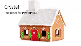  Presentation with medical ware hous - Amazing slides having beautiful gingerbread hous on white backdrop and a  colored foreground