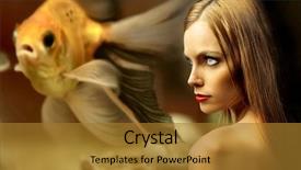  Presentation with swimming beautiful girl swims underwater - Cool new presentation design with beautiful girl against an underworld backdrop and a  colored foreground