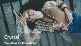  Presentation with cosmetics beauty - Slide deck with beautiful girl beauty fashion cosmetic background and a dark gray colored foreground