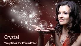  Presentation with stars - Colorful slide set enhanced with beautiful girl blowing magic stars backdrop and a wine colored foreground