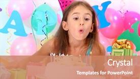  Presentation with celebrate - Theme with beautiful girl celebrate her birthday background and a coral colored foreground