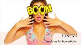  Presentation with child girl reading a book - Audience pleasing PPT theme consisting of beautiful girl celebrating wearing boom backdrop and a coral colored foreground