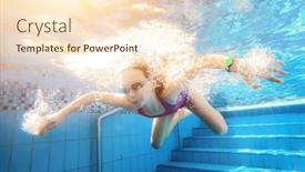  Presentation with under water - Slide set consisting of beautiful-girl-child-swimming-under background and a cream colored foreground