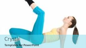  Presentation with gymnastics - Beautiful PPT theme featuring beautiful-girl-doing-gymnastics backdrop and a cyan colored foreground