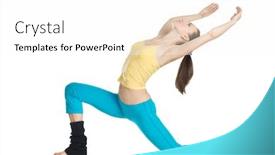  Presentation with gymnastics - Beautiful presentation theme featuring beautiful girl doing gymnastics on white background backdrop and a white colored foreground