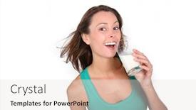  Presentation with drinking glass - Cool new presentation with beautiful girl drinking milk from glass backdrop and a lemonade colored foreground