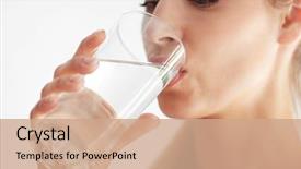  Presentation with drinking water - Audience pleasing slide deck consisting of beautiful girl drinking water backdrop and a coral colored foreground