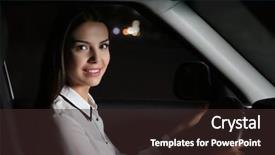  Presentation with driving - Theme featuring beautiful girl driving a car background and a  colored foreground